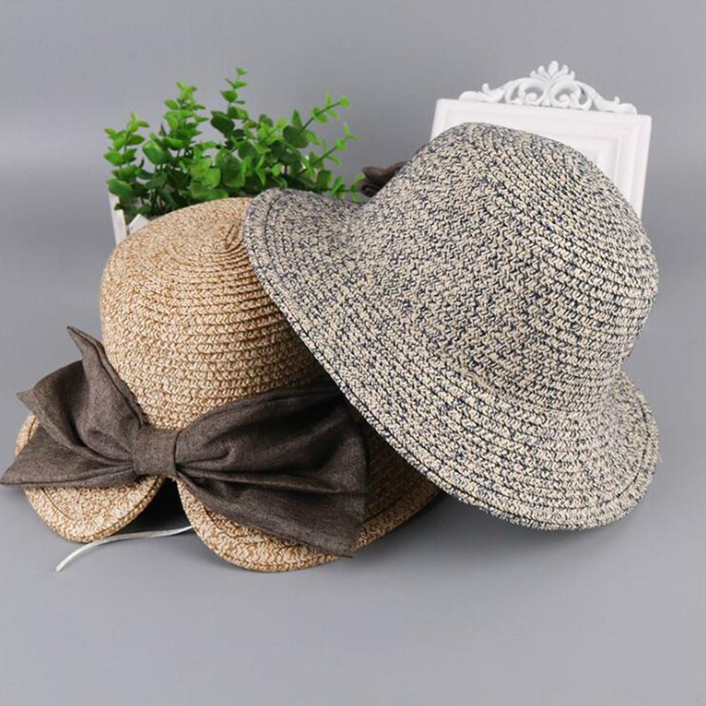 Women Elegant Bowknot Split Beach Cap