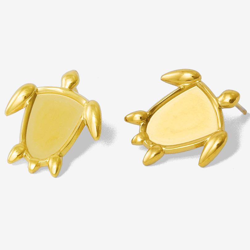 Real Gold Plated Ocean Animal Sea Star Conch Shell Metal Spiral Stainless Steel Ear Studs Earring For Women Men Jewelry Piercing