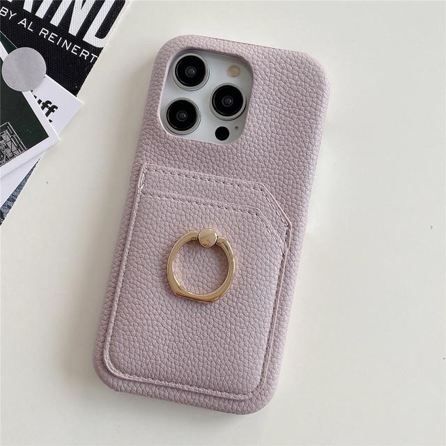 

Роскошное кольцо-подставка для карточек, кошелек, кожаный чехол для Iphone 14 Pro Max, чехол для телефона со слотами, сумка Case & Holder фиолетовый