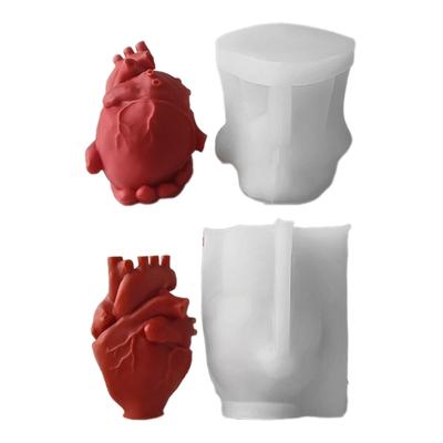 Heart Resin Molds Bus 3D Simulated Heart Candle Molds for Making Candle Soap Mousses Cake Baking Gypsum Ornaments