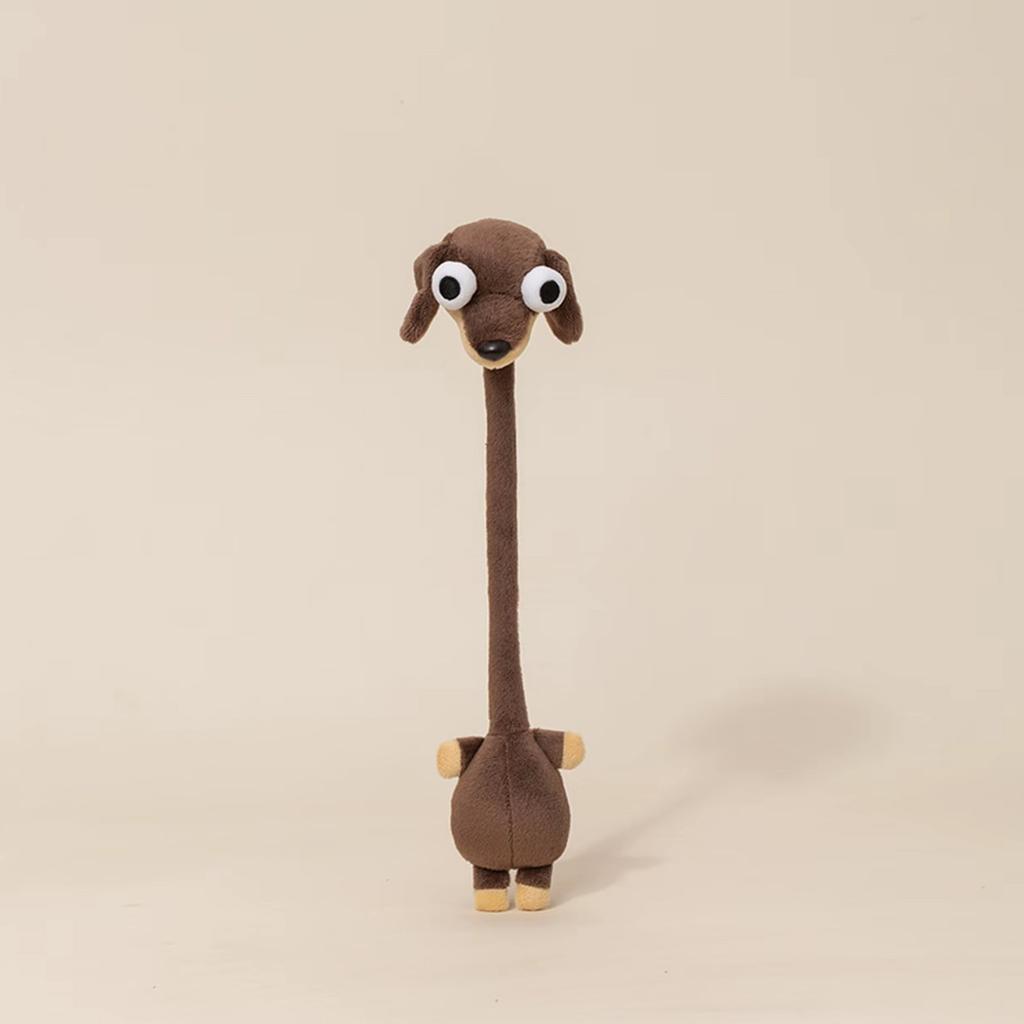 Cute Long Neck Evil Zodiac Plush Pendant Keychain Healing Stuffed Animal Doll Birthday Gift Decor