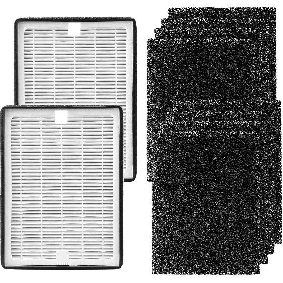 H126 Replacement HEPA Filter, Compatible with Levoit LV-H126, Includes 2 HEPA Filters and 8 Activated Carbon Pre-Filters Set, LV-H126-RF