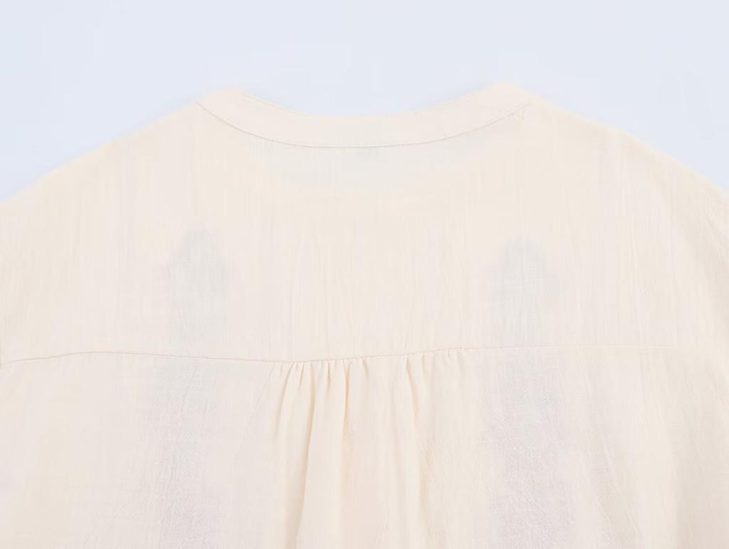 European and American French Women's Clothing, Embroidered Shirt with Ornaments 7200039