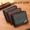 Men's Slim Bifold Wallet Textured Diagonal Pattern Black Leather Multi-Card Slots Soft Minimalist Stamp Logo  Luxury Youth Style