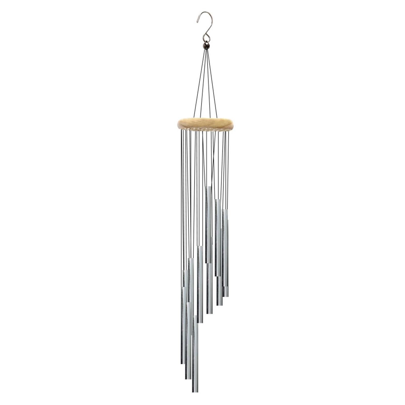 

12 Tubes Aluminum Alloy Wind Chimes with Hook Gold/silver Bells for Garden Home Patio Decoration Outside Wedding Party Decor