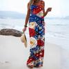 Combinaison Pantalon Femme Mode Décontractée Poches Latérales Combinaison à Imprimé Floral