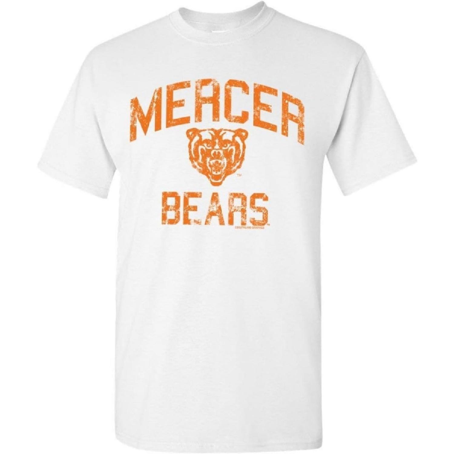 Mercer Bears Retro Distressed Logo Short Sleeve T-Shirt XXXXXL белый