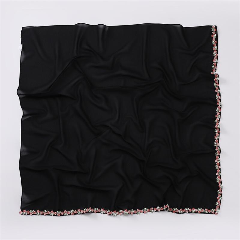 

Роскошные платки-хиджабы из шифона-бабл с цветочным принтом и цепочкой, 90*90 см, мгновенные, высококачественные, для пляжа, буфанды, Рамадан, исламские, мусульманские, шали