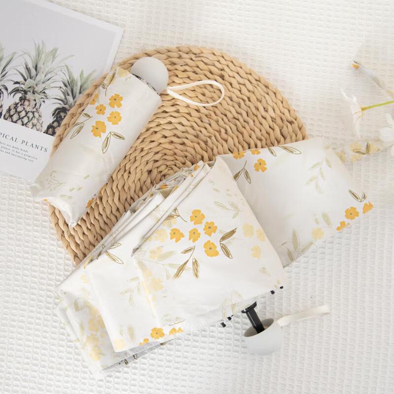 HANDUNYOU French Style Oil Painting Compact Folding Umbrella