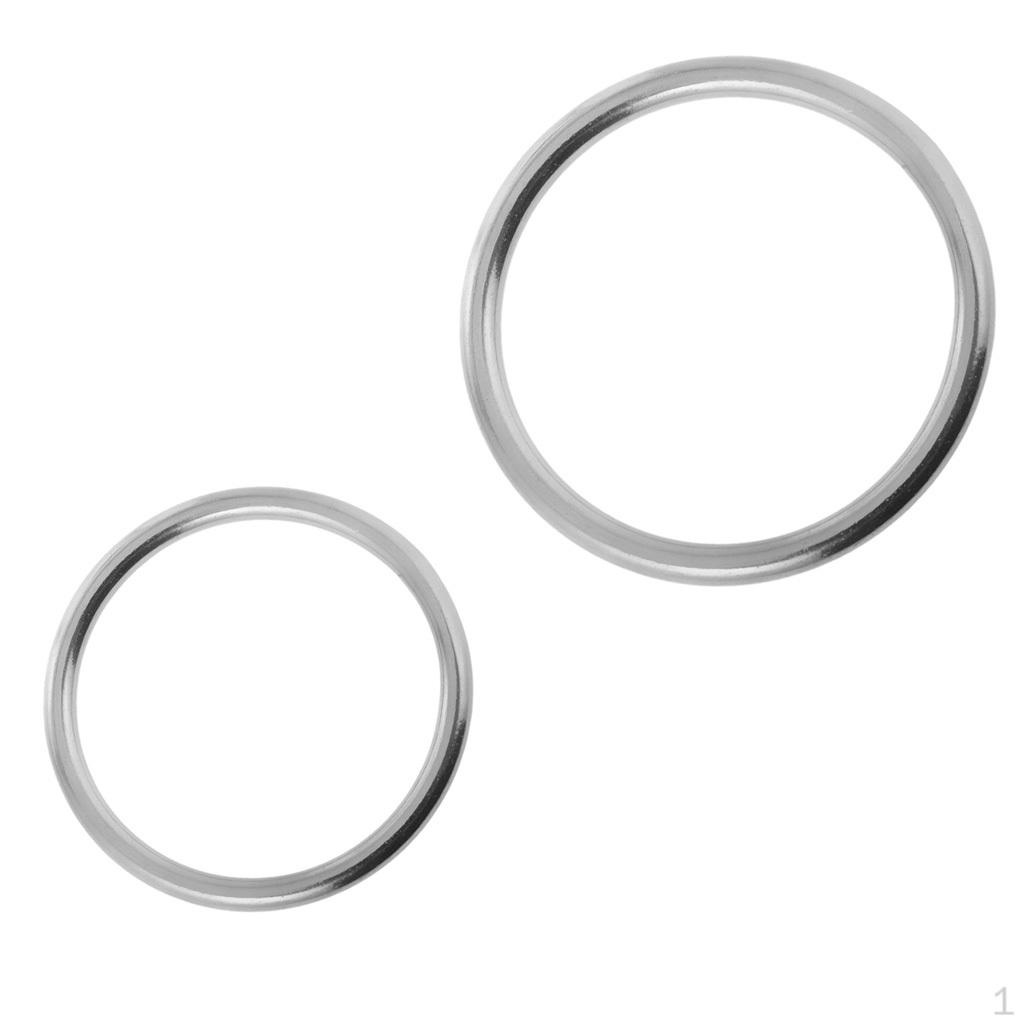 2Pcs Stainless Round Rings Webbing Boat