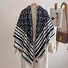  Luxury Brand Winter Women's Cashmere Scarf - Abstract Printed Tasseled Shawl Wrap, Pashmina Bandana & Elegant Poncho