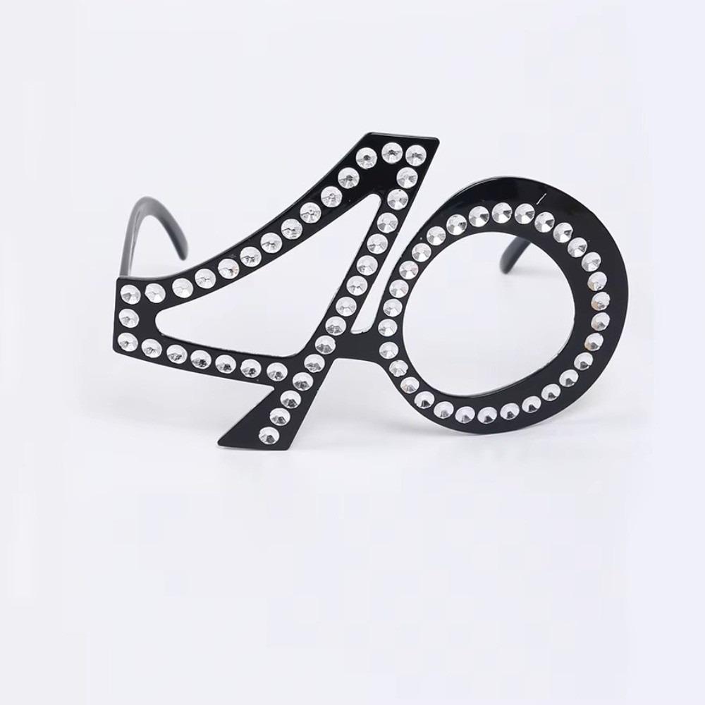 Rhinestone Birthday Number Rhinestone Glasses 16th 18th 30th 40th 50th 60th Party Mask  Unisex