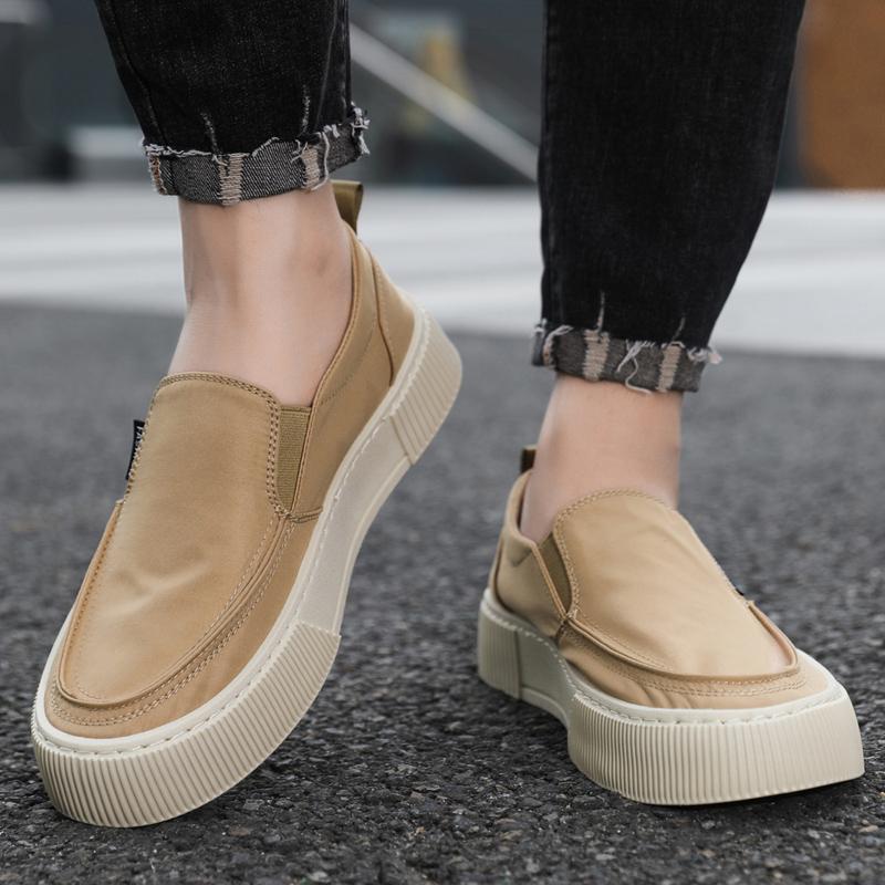 Men Casual Shoes Platform Canvas Shoes Breathable Slip on Flats Man Loafers Comfortable Lightweight Walking Shoes Size 48
