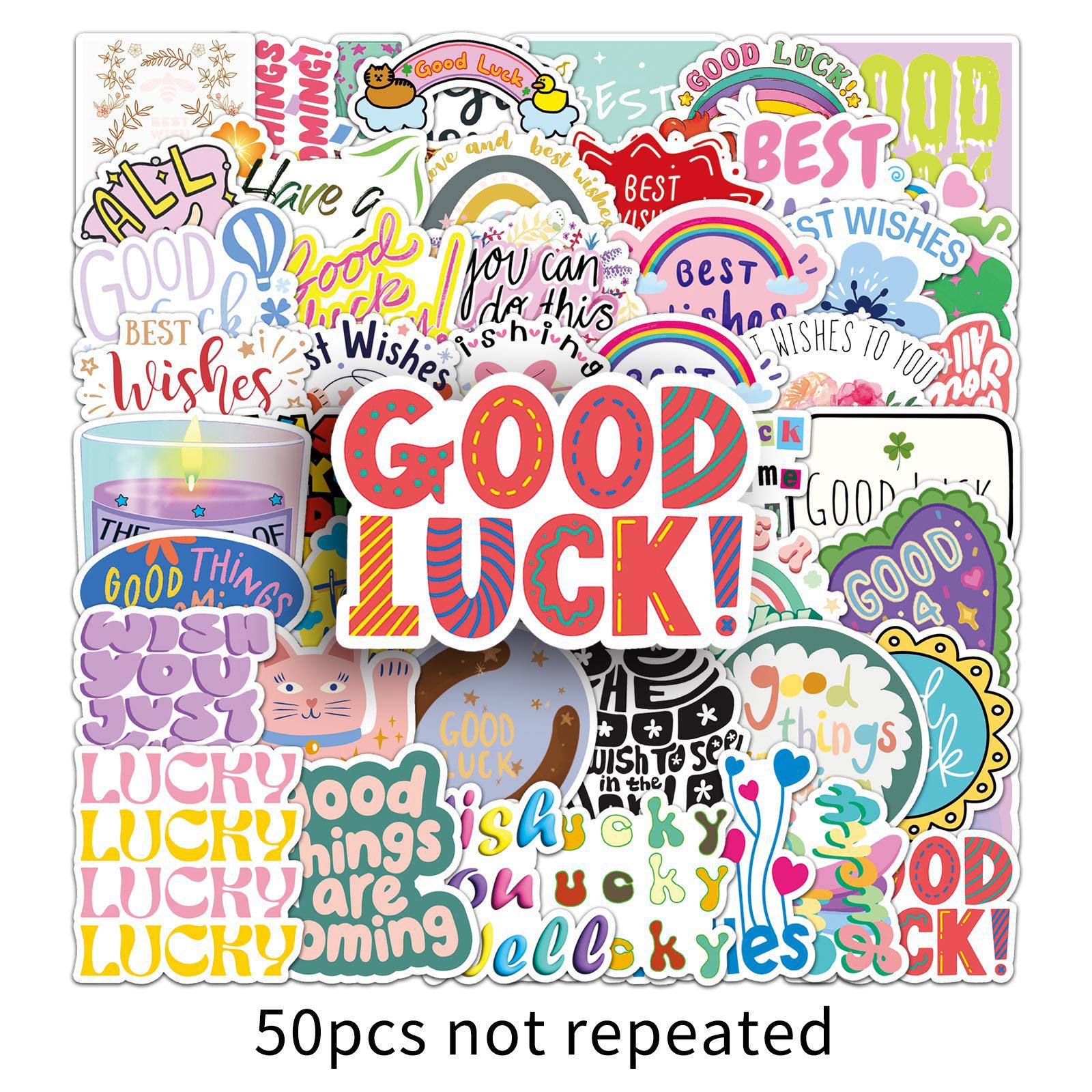 50 Sheets of English Motivational Slogan Stickers for Creative DIY Decoration and Journaling