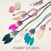 Ethnic Dream Catcher Necklace: Adjustable Velvet Choker with Crystal, Feather, and Clavicle Charms