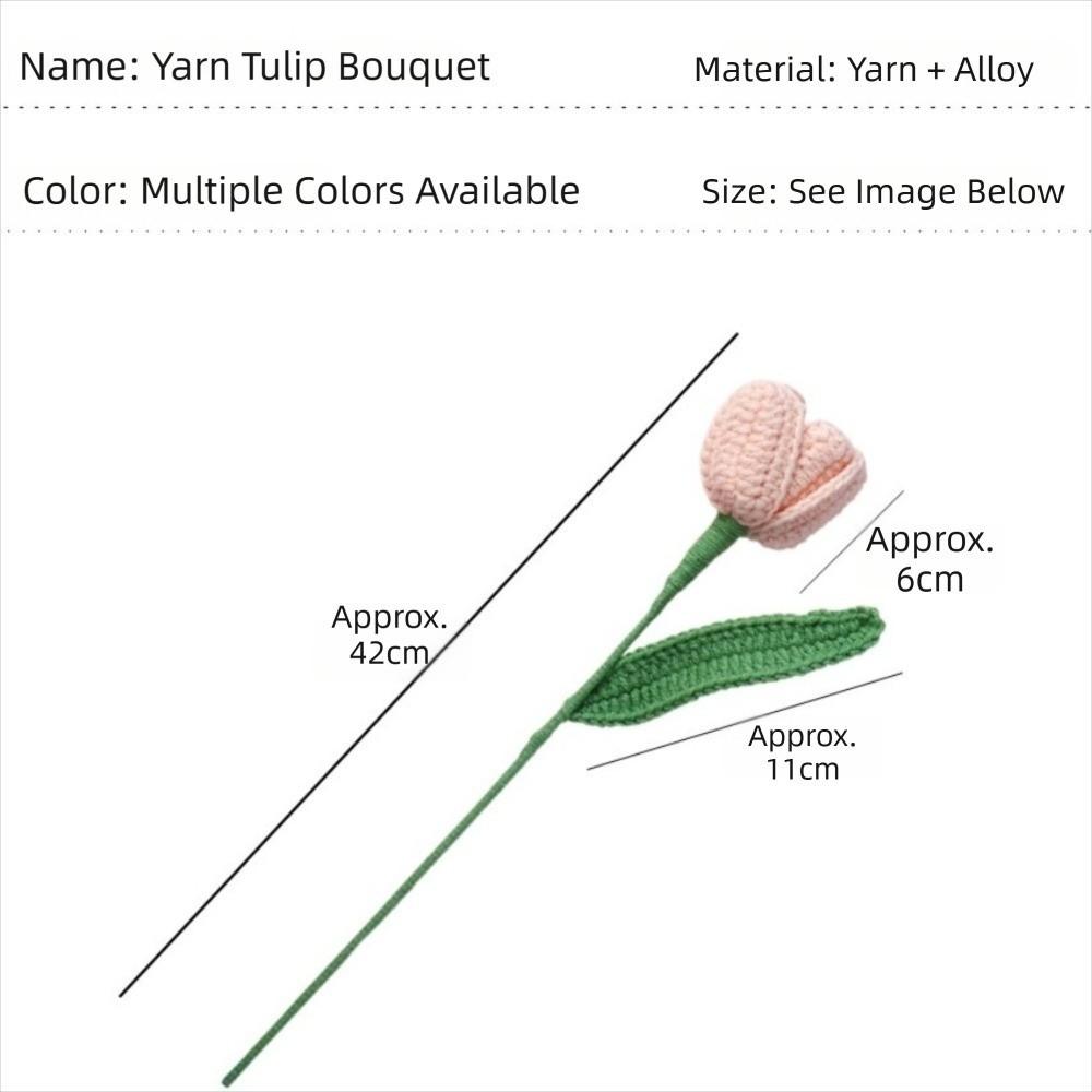 Handcrafted Crochet Crochet Flower Handmade Simulation Artificial Tulip Tulip Yarn  Mother's Day
