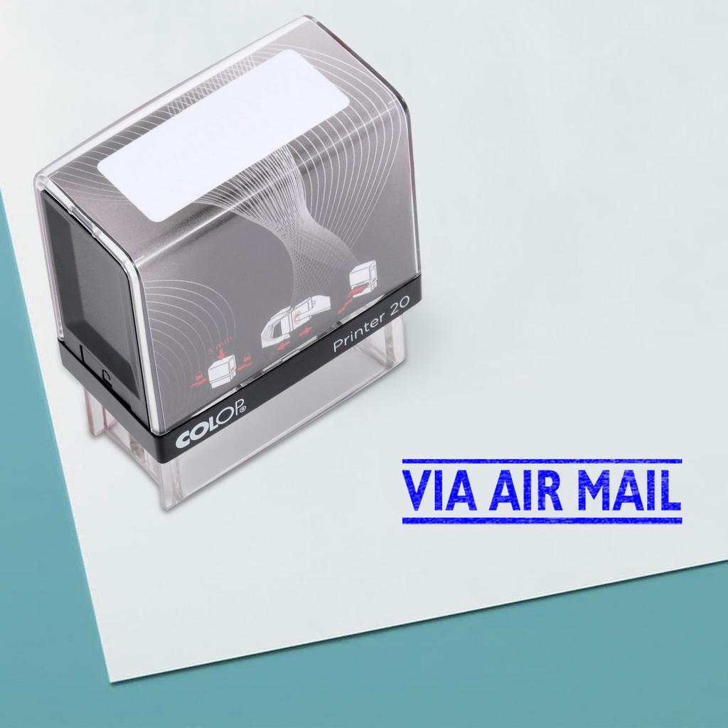 VIA AIR MAIL Self Inking Rubber Stamp Custom Colop Office Stationary P20 Mini Stamper