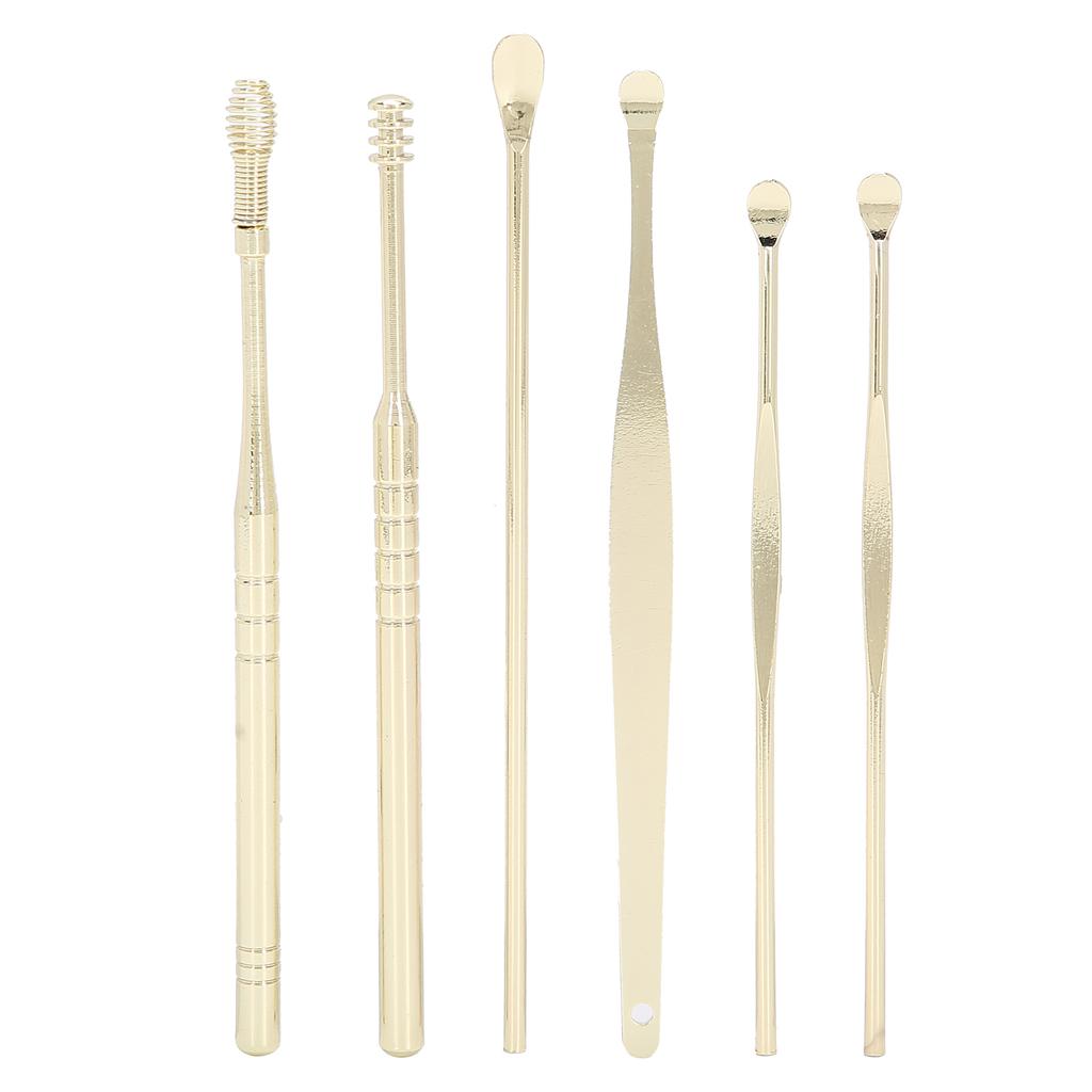 Portable Earwax Removal Cleaner Set U Shape Ear Spoon Spiral Ear Wax Cleaner Tools SetYellow