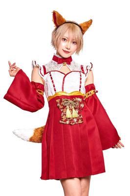 Clearstone High Calanism Cosplay Halloween Fox Miko Red Women's