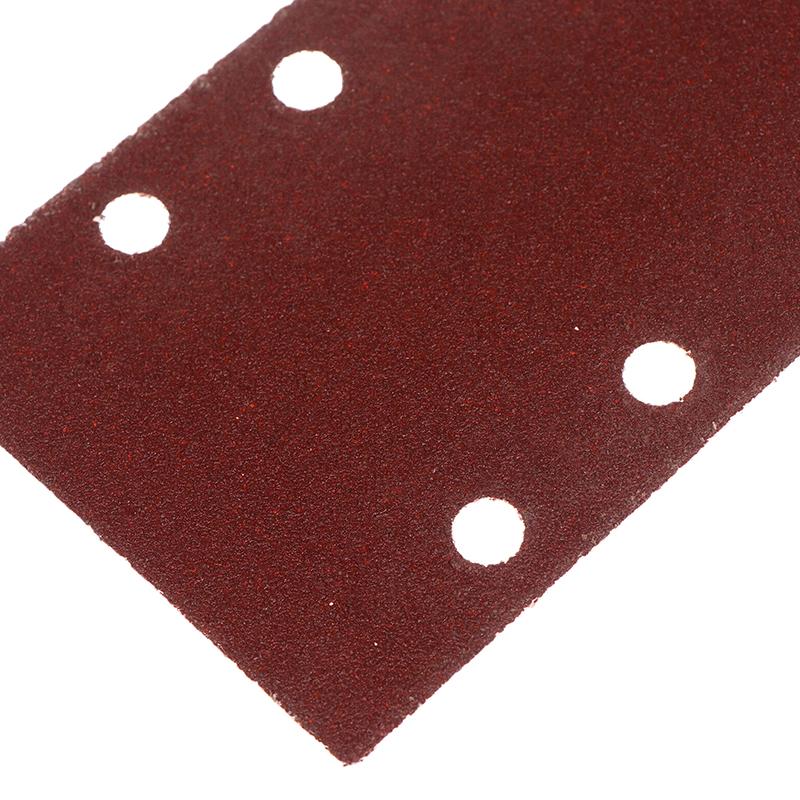 10Pcs 8-Hole Rectangular Premium Flocked Sandpaper Sheets Self-Adhesive 185X93Mm - Assorted Grits For Air Grinders