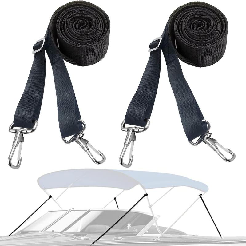 Weatherproof Boat Top Awning Straps Marine Webbing Strap Adjustable With Loop Stainless Steel Snap Hooks For Canopy Canoe