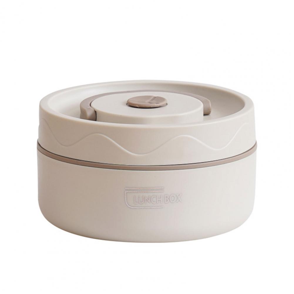 Portable 304 stainless steel insulated lunch box leakproof sealed bucket student lunch box multi layer Round bento box