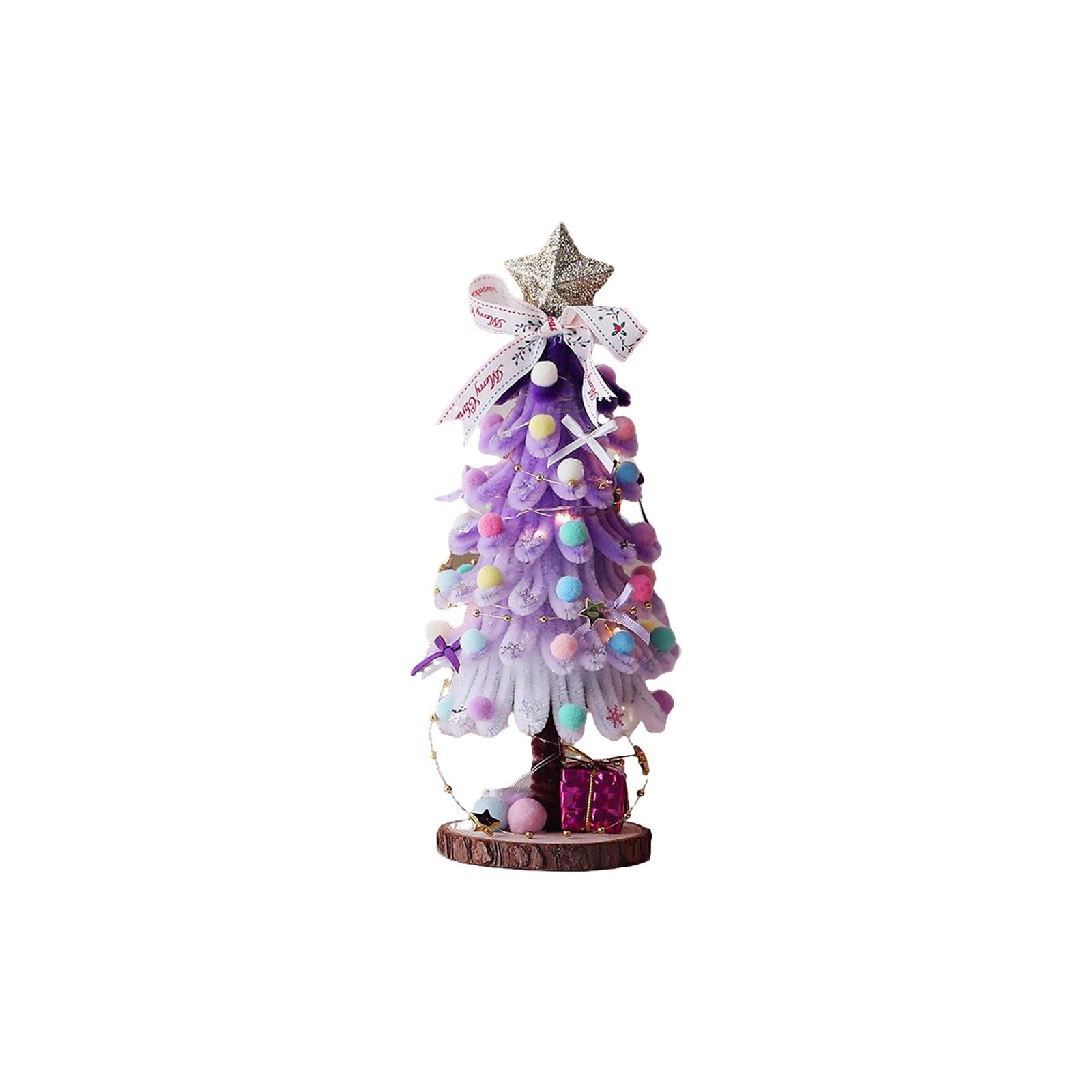 

Christmas Tree Wooden Decorations Artificial Christmas Tree Children Christmas Eve Gifts Christmas Party Display Window Ornament One Size фиолетовый