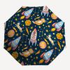 Space Exploration, Astronaut Pets Theme 8 Bone Hand Automatic Folding Umbrella, Compact and Portable Design, A Perfect Gift for Birthday, Ch
