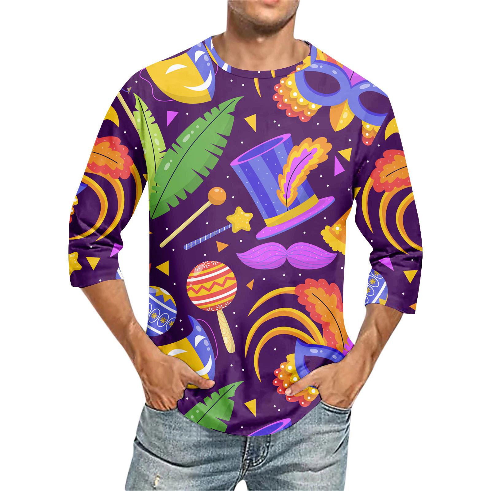 

Мужская футболка с круглым вырезом и рукавом семь четвертей, мужская повседневная свободная футболка с рукавом семь четвертей L красный