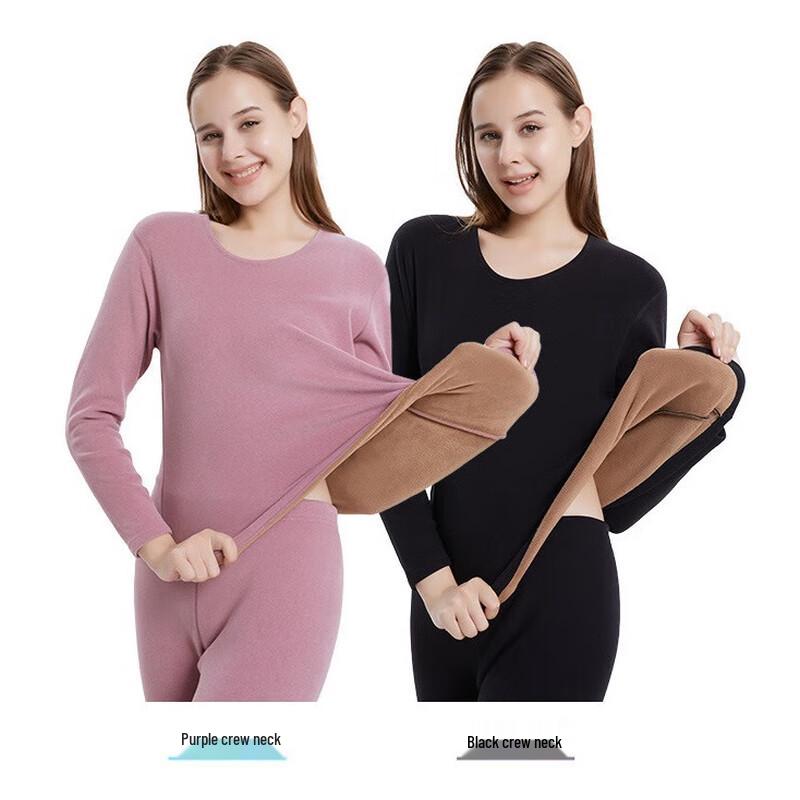 Hengyuanxiang Women's Cationic Fleece Thermal Underwear Set