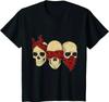 Gothic Hear See Speak No Evil Skull Heads T-Shirt Men Clothing Graphic T Shirts Oversized T Shirt Shirts Cotton