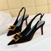 7CM Heels Women's Stiletto Sandals Fashion Elegant Pointed Tip Party High Heel Comfortable Casual Women's Shoes Sandalias Mujer