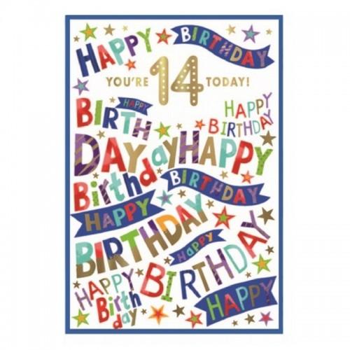Simon Elvin YouÂ´re 14 Today Greetings Card (Pack of 6)