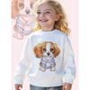Kids Sweatshirt Watercolor Illustration Print Long Sleeve Crewneck Sweatshirt - Soft Casual Pullover Top , Fall Winter Clothing
