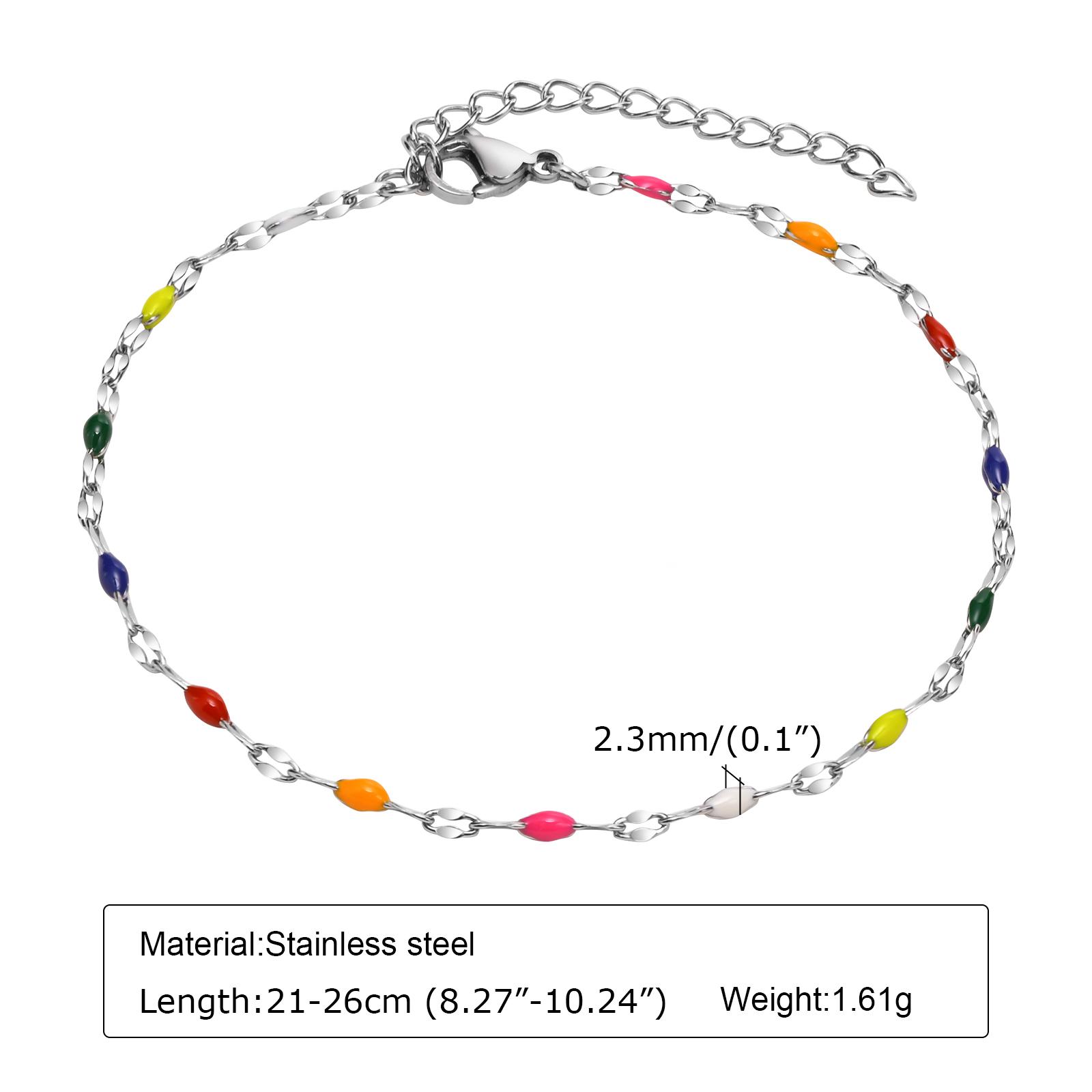 

Casual Colored Beads Chain Necklace Anklet Jewelry Sets for Women Girls,Bohemia Summer Holiday Gifts to Her