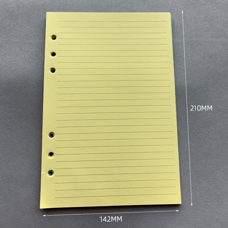 A5 A6 50 Sheets Loose-leaf Colorful Refill Inner Page Line Blank Grid Inner Page Inside Paper Stationery