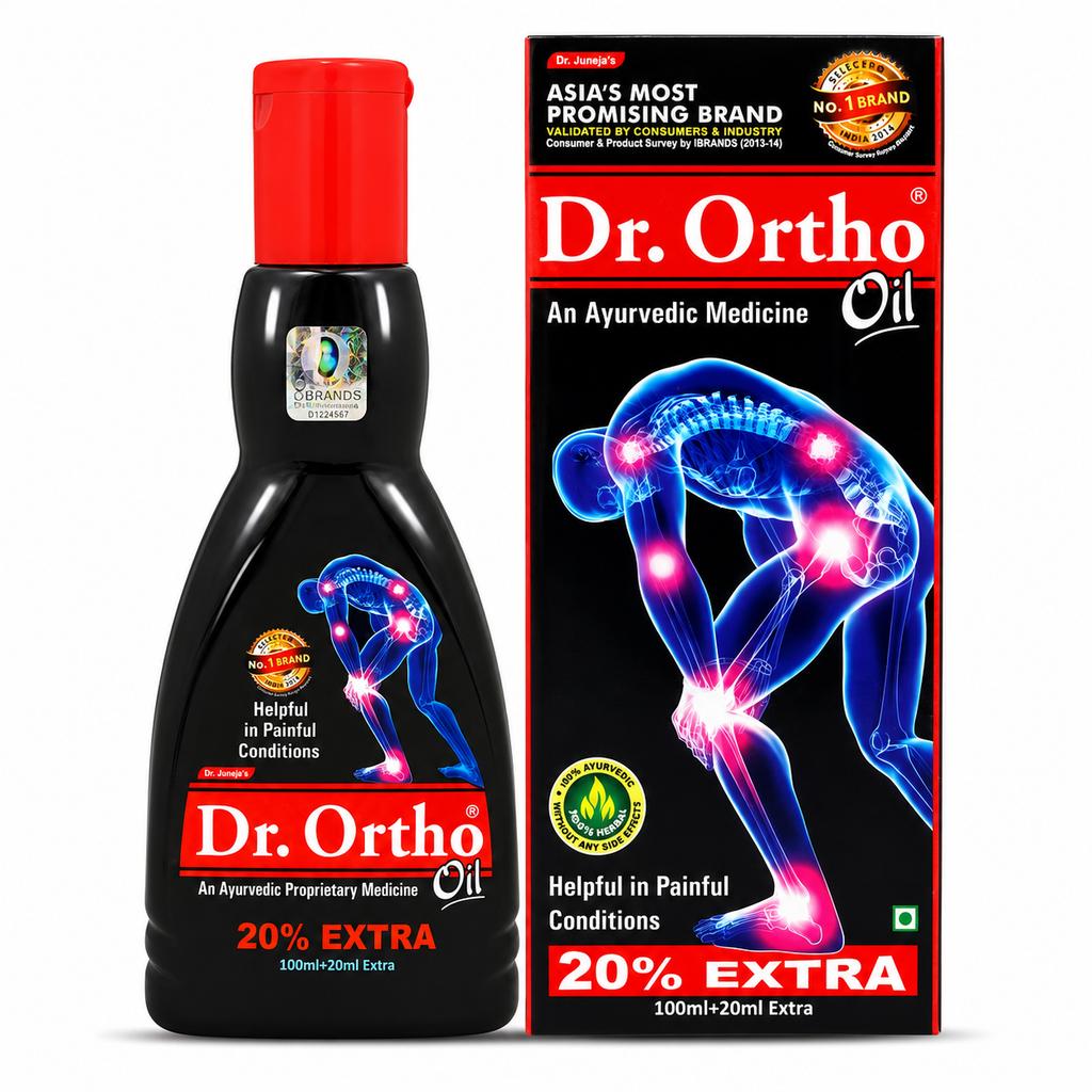 Dr Ortho Pain Relief Ayurvedic Medicine Oil - 100ml+20ml Extra