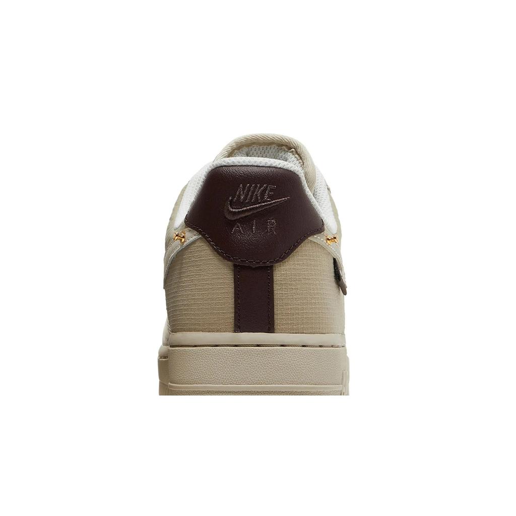 Nike Womens Air Force 1 '07 LX 'Tan Bling' (women's Sizes) Light Orewood Brown / Khaki / String Skate Shoes DX6061 122