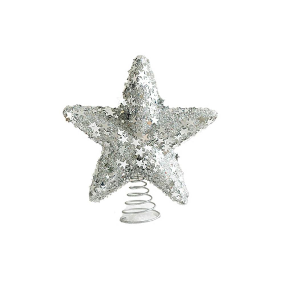 

Unique Christmas Star Topper Hollow Design Xmas Tree Pendant Xmas Festival S серебряный