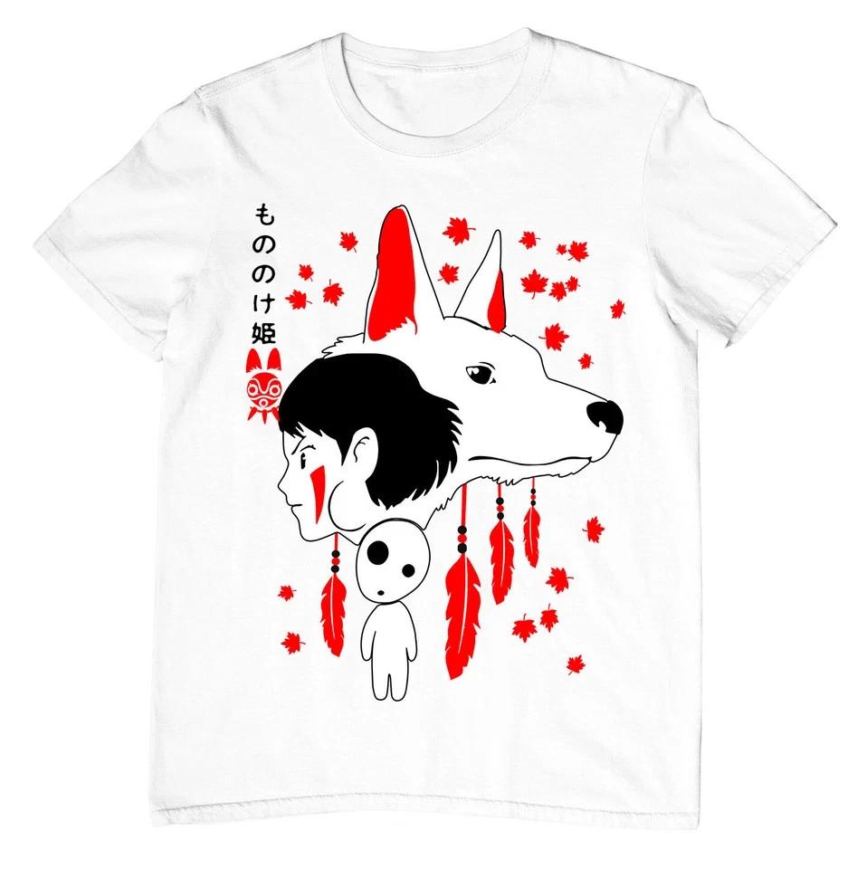 Hayao Miyazaki Studio Ghibli TShirtPrincess Mononoke Graphic Tee TShirt White S