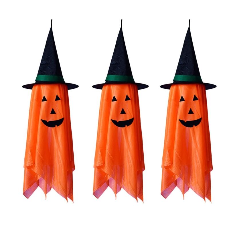 

Set of 3 Festives Halloween Pumpkin Hangings for Door Colorful Window and Wall Festives Decoration Practical Party Props 1