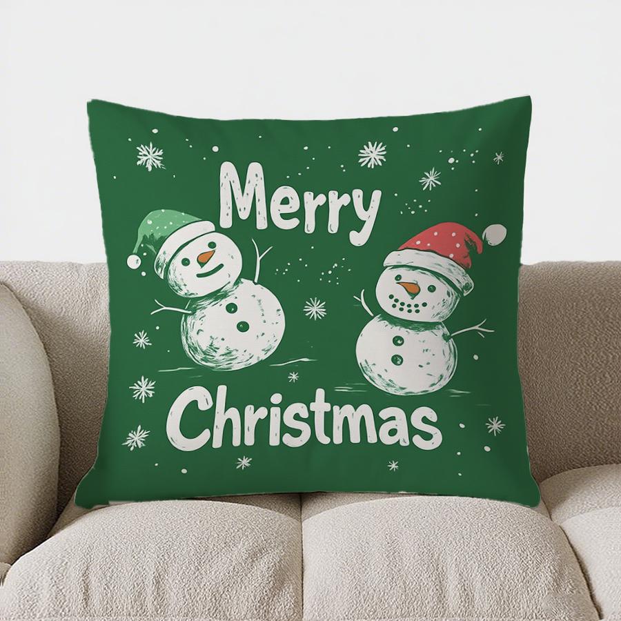 Home Decor Merry & Bright: Christmas Gift-Printed Pillow Pattern Cushion Cover Suitable For Sofa Bedroom Car Pillow Cover
