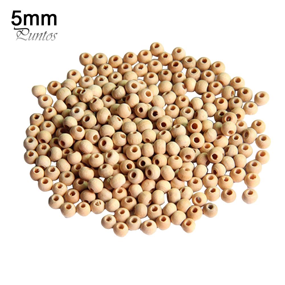 Puntos DIY 100Pcs Natural Wood Round Ball Spacer Beads Craft Jewelry Clothes Decor