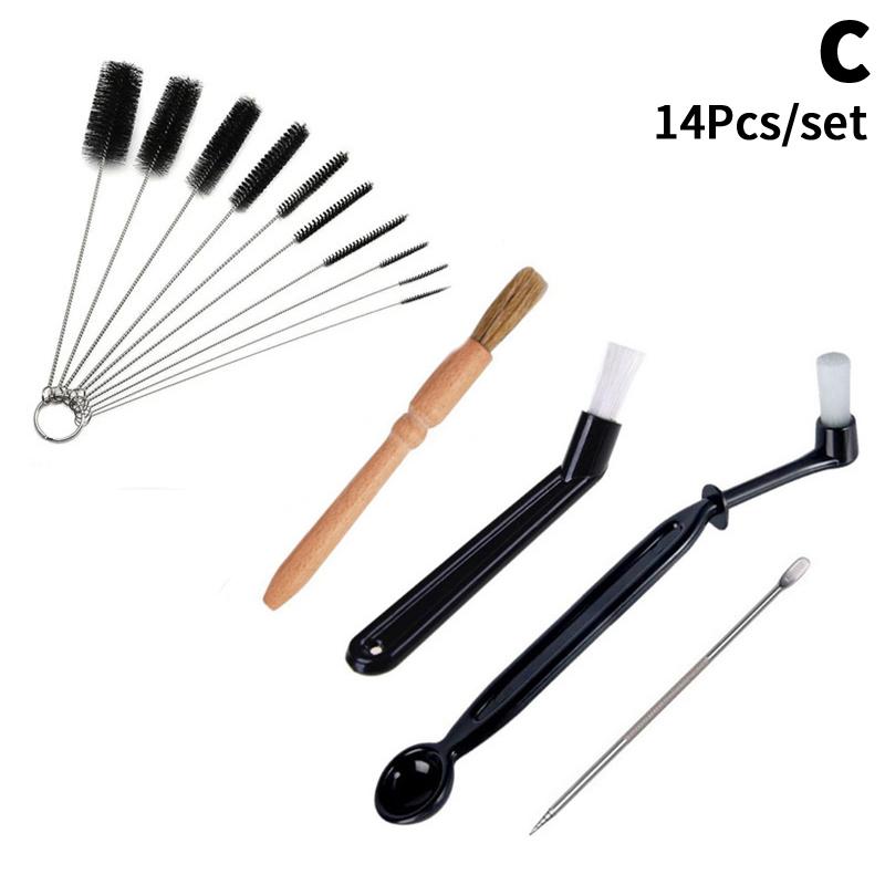 3/4/5/14Pcs Coffee Machine Cleaning Set Coffee Grinder Brush For Espresso Coffee Machine Brewing Group Head Cleaning Brush