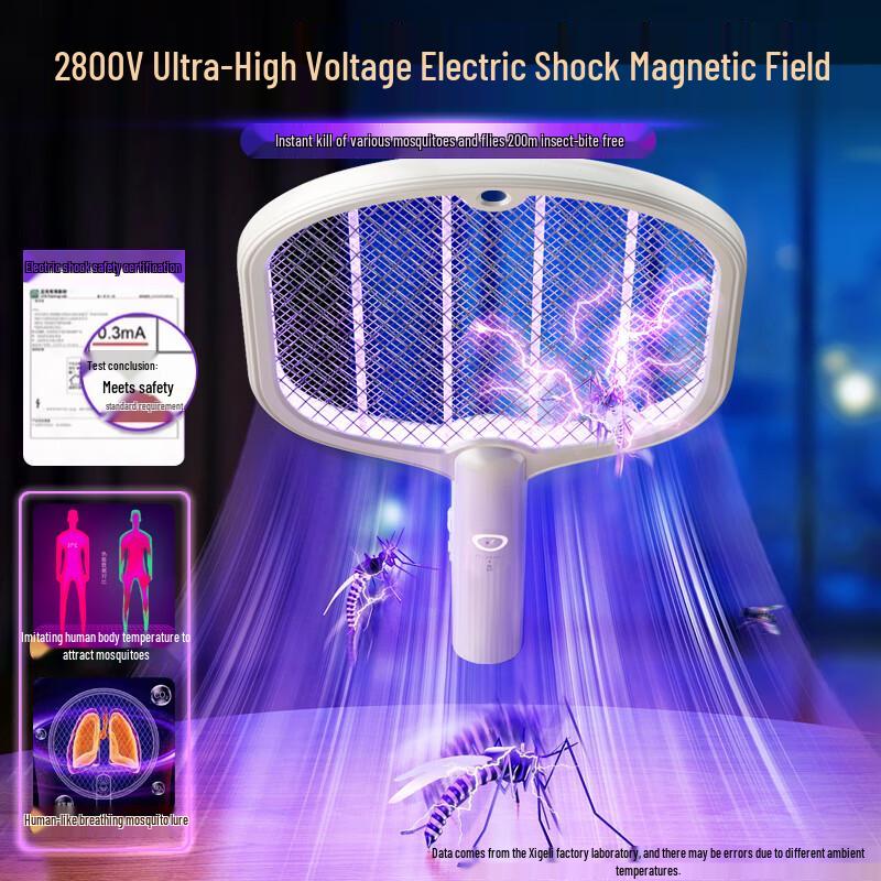 Rechargeable Electric Mosquito Swatter with UV Lure Lamp