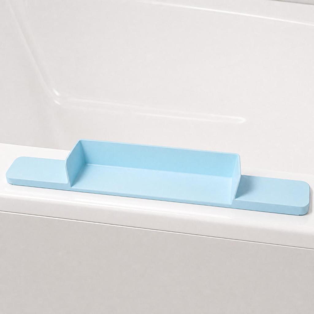 Garde-éclaboussures de baignoire Plateau Facile à Nettoyer Support de jouets de bain Rebord Offert
