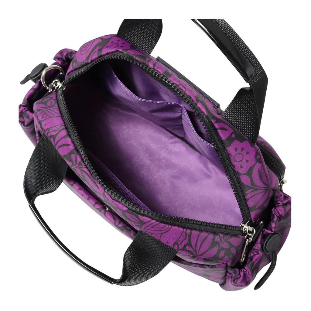 ANNA SUI Journey Boston Bag Mini Boston Shoulder Bag with Floral Black Women's (316302), Print, (Size 10)