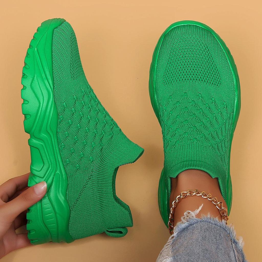 Spring Pink Mesh Sneakers Woman Casual Shoes Breathable Sports Running Shoes Women Sneakers Knitted Socks Sneakers Ladies Shoes