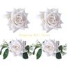 KX4B Florals Curtain Tiebacks Clasps 4 Pack Artificial Rose Flower Drapery Holdbacks Clips Window Drapes Holders Clamp