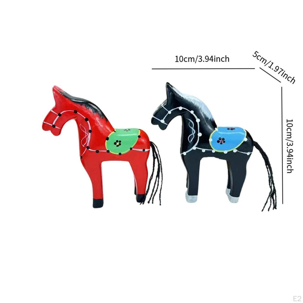 Wooden Horse Figurine Keepsake Portable Sculpture Tabletop Ornament for Living Room Centerpiece
